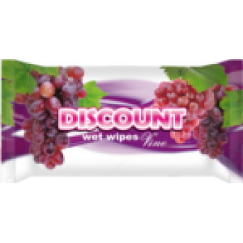 Влажные салфетки Discount с ароматом винограда 15 шт.