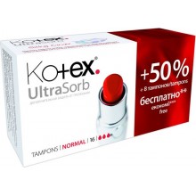 Гигиенические тампоны Kotex Normal 16+8 шт (2000000001678)