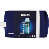 Набор мужской Gillette Mach 3 (станок с 2 картриджами + гель для бритья Extra Comfort 200 мл + косметичка) (7702018548873)