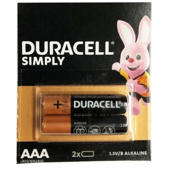 Батарейка мініпальчик Duracell Simply AAA LR03/MN2400 1,5V 2шт (ціна за 1шт) (5000394109254)