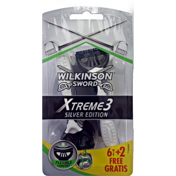 Станки бритвенные Wilkinson Sword (Schick) Xtreme 3 Silver Edition 8 шт