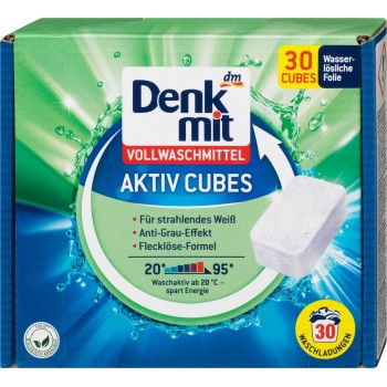Таблетки для прання Denkmit Activ Cubes Vollwascmittel 30 шт (ціна за 1 шт) (4066447236224)