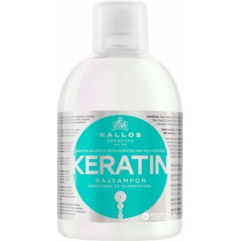 Шампунь для волосся Kallos 1000 мл для пошкодженого волосся з кератином та екстрактом молочного протеїну. (5998889508432)