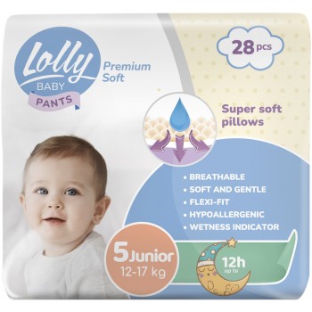 Підгузки-трусики Lolly Premium Soft 5 (12-17 кг) 28 шт (4820174981006)