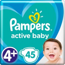 Подгузники детские Pampers Active Baby Maxi Plus 4+, 9-16кг 45 шт. (8001090950017)