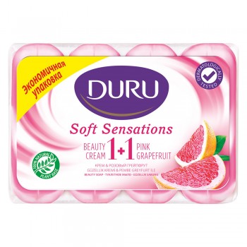 Мыло Duru Soft Sensations 1+1 Грейпфрут экопак 4*80 г (8690506517816)