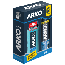 Подарочный набор Аrko мужской Cool . Пена для бритья Аrko Cool  200 мл + Гель для душа Аrko Cool  250 мл   (8690506491338)