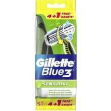Бритви одноразові чоловічі Gillette Blue 3 Sensitive 4+1 шт (7702018011551)