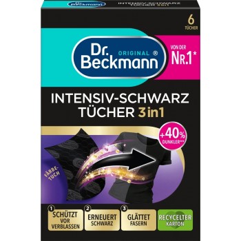 Серветки для відновлення чорного кольору Dr. Beckmann 3в1 6 шт (4008455060811)