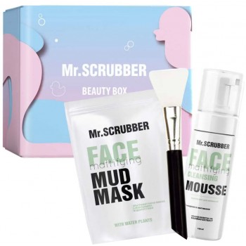 Подарочный набор женский Mr.Scrubber Mattifying Daily Care (маска для лица 150 г + мусс для умывания лица 150 мл + шпатель) (4820200331706)
