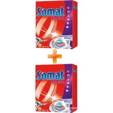 Таблетки для посудомоечной машины Somat 56 шт. + 56 шт.- бесплатно