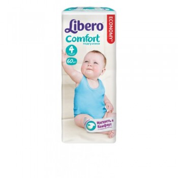 Подгузники детские Libero Comfort (4) maxi 7-14 кг 60 шт 