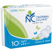 Жіночі гігієнічні прокладки Clinic Comfort Ultra Cotton & Velvet 3 краплі 10 шт (3800213302840)