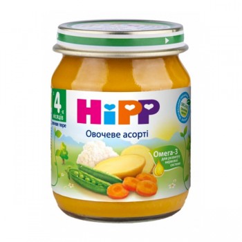 HiPP Овочеве пюре овочеве асорті з 4 місяців 125 г (9062300100287) 