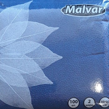 Салфетки Malvar синяя 30*30см 2-ох шаровые 100 щт (4820227530410)
