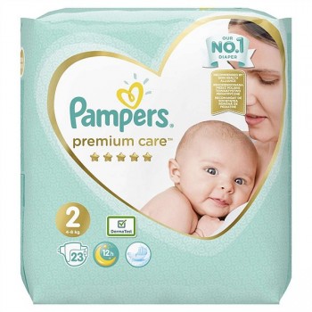 Подгузники Pampers Premium Care New Born Размер 2 (Для новорожденных) 4-8 кг, 23 подгузника (8001841104652)