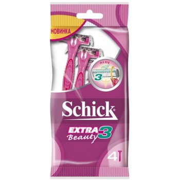 Станки одноразові для гоління Schick Extra-3 Beauty 4 шт
