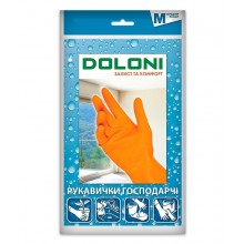 Перчатки латексные хозяйственные Doloni Household M оранжевые 1 пара (4820138021724)