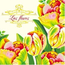 Серветка Luxy Барвистий цвіт Тюльпанів 33х33 см 3 шари 18 шт (4820212002373)