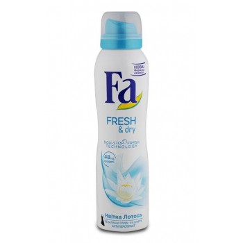 Дезодорант-аэрозоль Fa Fresh & Dry Аромат Цветка Лотоса 150 мл (9000100935982)