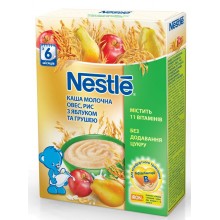 Молочная каша Nestle Овес, рис с яблоком и грушей с 6 месяцев 200 г (7613035675001) 