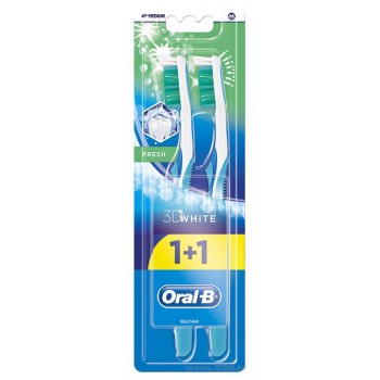 Набір зубних щіток Oral-B 1+1 3D White Відбілювання середньої жорсткості (3014260022761)