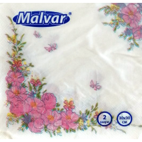 Серветка Malvar Квіткова рамочка 30х30 см 2-ох шарова 20 шт (4820227530571)