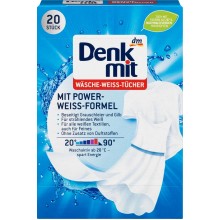 Активні серветки Denkmit  для прання білих тканин 20 шт (4066447218510)