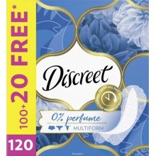 Ежедневные гигиенические прокладки Discreet 0% perfume Multiform 120 шт (8006540233498)