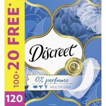 Щоденні гігієнічні прокладки Discreet  0% perfume Multiform 120 шт (8006540233498)