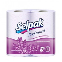Туалетная бумага Selpak Perfumed 3 слоя Лаванда 4 рулона (8690530045583) 