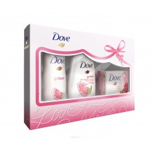 Подарунковий набір Dove жіночий Пробудженя почуттів. Дезодорант-аерозоль 150 мл + Гель-крем для душа 250 мл + Крем-мило 135 г.