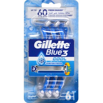 Бритви одноразові чоловічі Gillette Blue 3 Cool 6 шт (7702018457281)