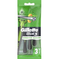 Бритвы одноразовые мужские Gillette Blue 3 Sensitive Slalom 3 шт (7702018547333)