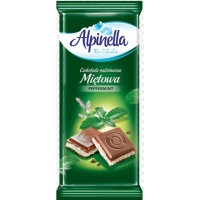 Шоколад молочний Alpinella з М'ятною начинкою 90 г (5901806003088)