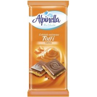 Шоколад молочний Alpinella з начинкою Тоффі 90 г (5901806000230)