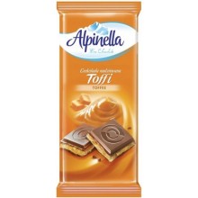 Шоколад молочный Alpinella с начинкой Тоффи 90 г (5901806000230)