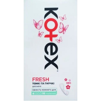 Щоденні гігієнічні прокладки Kotex Ультратонкі Deo 56 шт (50290535481118)