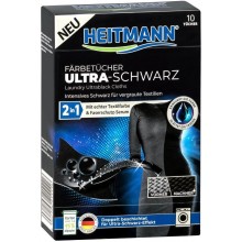 Серветки для відновлення чорного кольору Heitmann 2 in 1 10 шт (4062196211116)