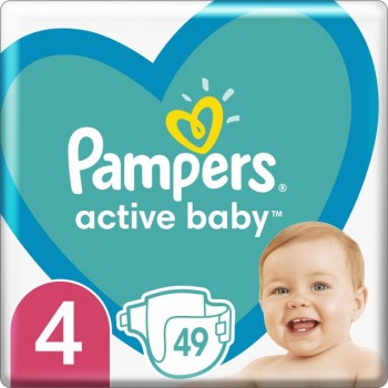 Підгузники Pampers Active Baby розмір 4 (Maxi) 7-14 кг 49 шт (8001090949851)