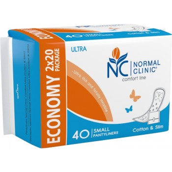 Ежедневные прокладки NORMAL clinic Comfort Ultra Cotton&Slim small 40 шт (3800213309924)