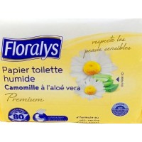Вологий туалетний папір Floralys Premium Camomille & Aloe Vera 80 шт (20456870)