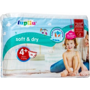 Подгузники Lupilu Soft&Dry 4+ (9-20 кг) 46 шт (82523)