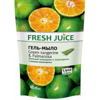 Жидкое гель-мыло Fresh Juice зеленый Мандарин и Пальмароза дой-пак 460 мл (4823015937200)
