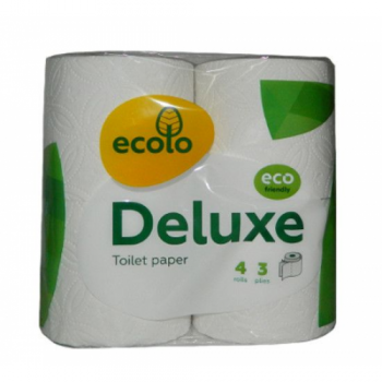 Туалетная бумага Ecolo Deluxe белая 4 рулона