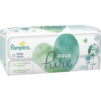Вологі серветки для дітей Pampers New Baby  Aqua Pure  2*52 шт (8001090603357)