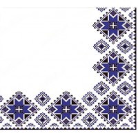 Салфетка La Fleur Вышивка синяя 33х33 см 2 слоя 16 шт (4820012349197)