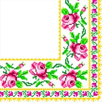 Салфетка La Fleur Вышитая Роза 33х33 см 2 слоя 16 шт (4820164962558)