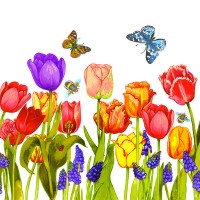 Салфетка La Fleur Цветы под окном 33х33 см 2 слоя 16 шт (4820164965436)