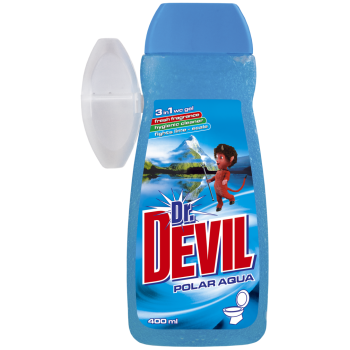 Підвісний гель для унитазу Dr.Devil  3 в 1 Полярна вода 400 мл (8595025806048)
